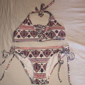 Halter bikini set, cute pattern